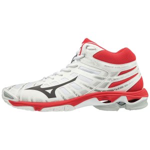 Mizuno Wave Voltage Mid Παπουτσια Βολλευ Ανδρικα - Ασπρα/Κοκκινα